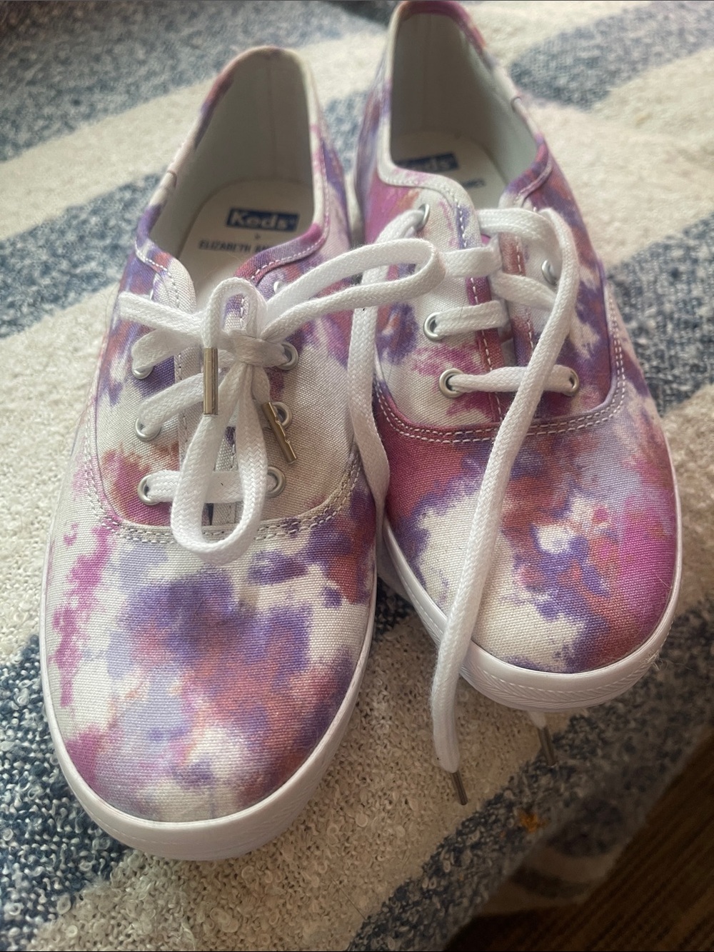 Never worn Keds Women’s Tie-Dye Canvas Sneakers - Purple, Pink, White